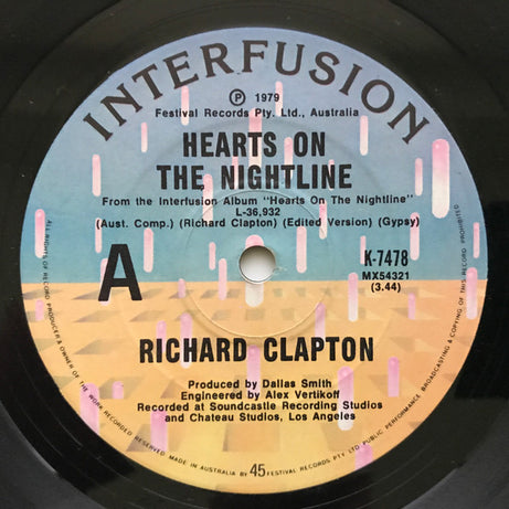 Richard Clapton : Hearts On The Nightline (7", Single)