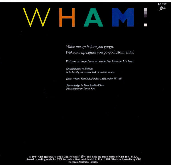 Wham! : Wake Me Up Before You Go-Go (7", Single)