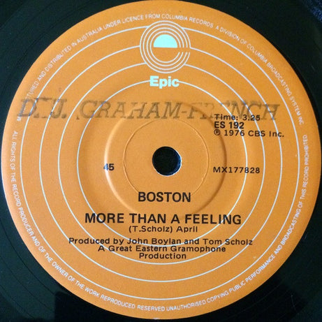 Boston : More Than A Feeling (7", Single)