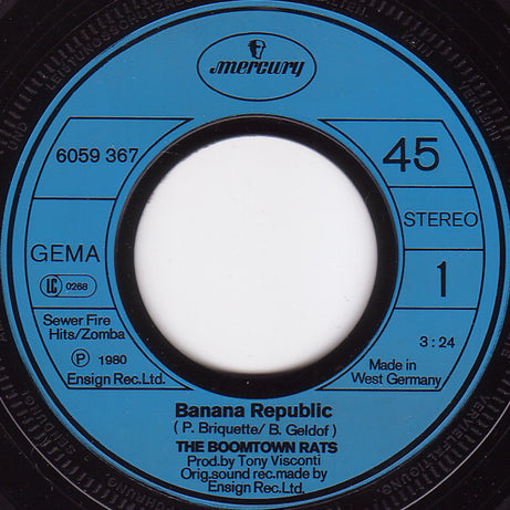 The Boomtown Rats : Banana Republic (7", Single)