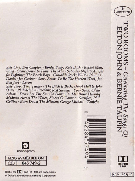Various : Two Rooms - Celebrating The Songs Of Elton John & Bernie Taupin (Cass, Album)