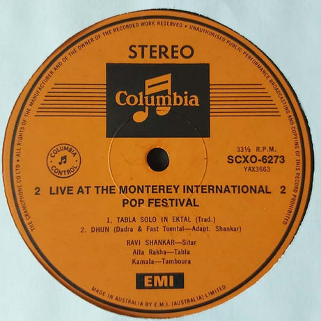 Ravi Shankar : At The Monterey International Pop Festival (LP)