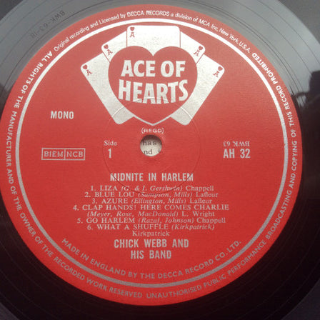 Chick Webb : Midnite in Harlem (LP, Comp, Mono, RE)