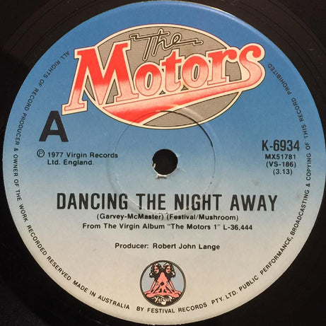 The Motors : Dancing The Night Away (7", Single)