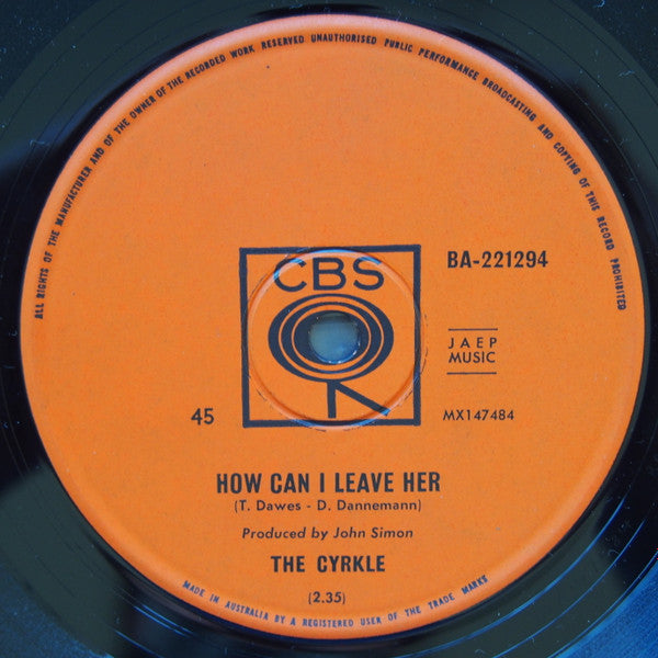 The Cyrkle : Red Rubber Ball  (7", Single)