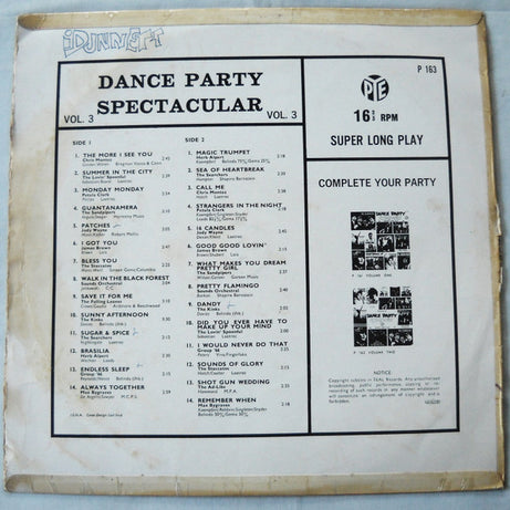 Various : Dance Party Spectacular - Vol. 3 (LP, Comp)