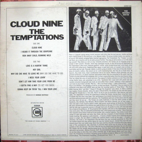 The Temptations : Cloud Nine (LP, Album, Hol)