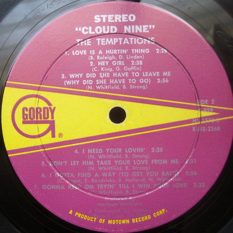The Temptations : Cloud Nine (LP, Album, Hol)