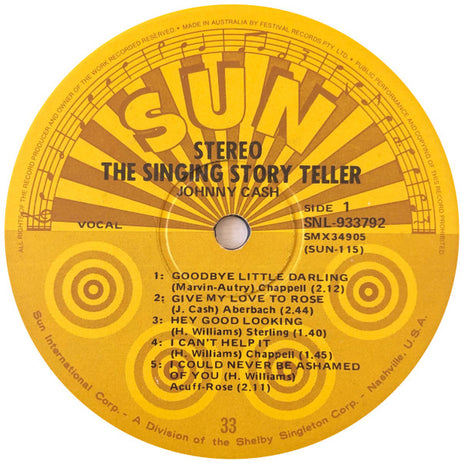 Johnny Cash And The Tennessee Two* : The Singing Story Teller (LP, Comp)