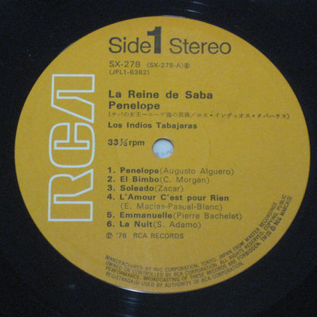 Los Indios Tabajaras : La Reine De Saba  Penelope (LP, Album, Gat)