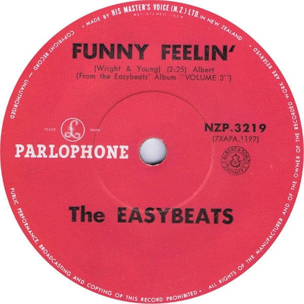 The Easybeats : Sorry / Funny Feelin' (7", Single, Mono)
