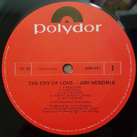 Jimi Hendrix : The Cry Of Love (LP, Album, Gat)