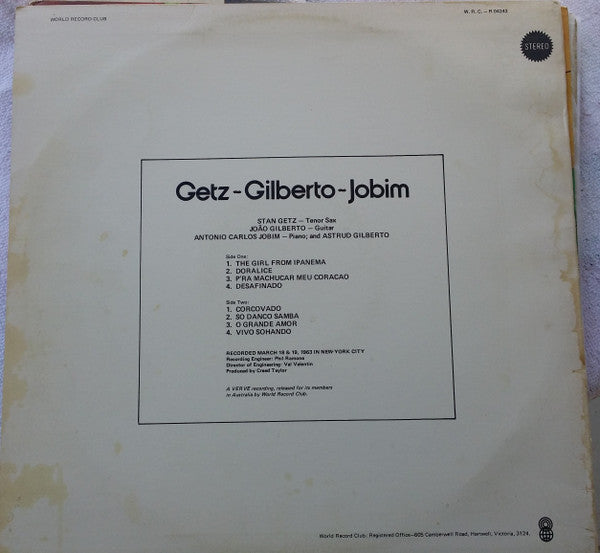 Getz* / Gilberto* /  Jobim* : Getz / Gilberto / Jobim (LP, Album, Club, RE)