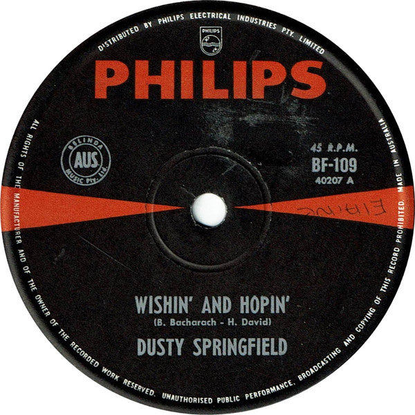 Dusty Springfield : Wishin' And Hopin' (7", Single)