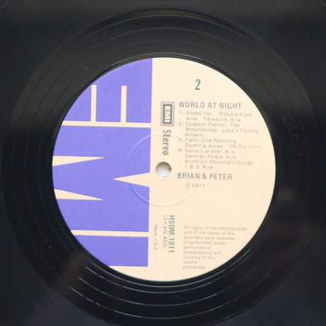Brian & Peter : World At Night (LP, Album, RE)