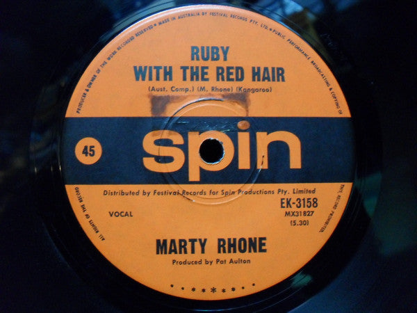 Marty Rhone : Ruby With The Red Hair (7", Single)