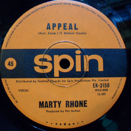 Marty Rhone : Ruby With The Red Hair (7", Single)
