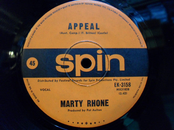 Marty Rhone : Ruby With The Red Hair (7", Single)