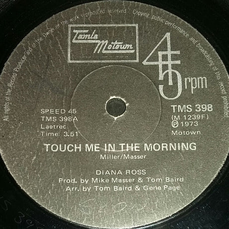 Diana Ross : Touch Me In The Morning  (7", Single)
