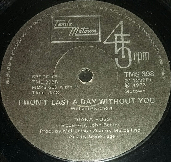 Diana Ross : Touch Me In The Morning  (7", Single)