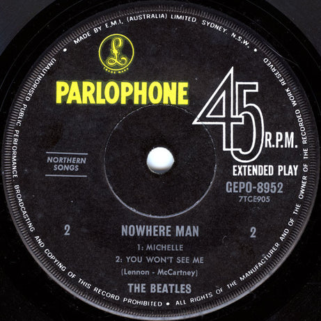 The Beatles : Nowhere Man (7", EP, Mono)