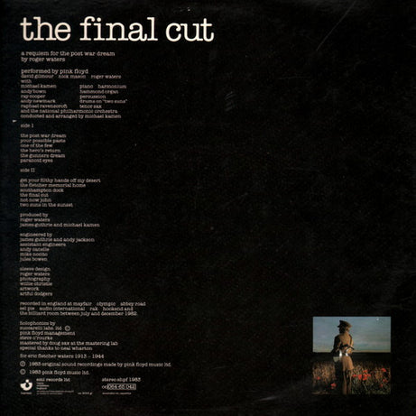 Pink Floyd : The Final Cut (LP, Album, Gat)