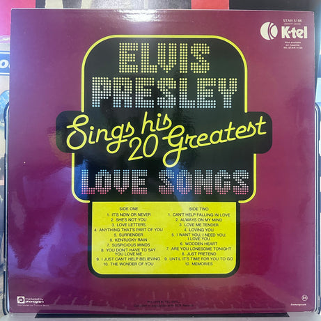 Elvis Presley : Elvis Love Songs (20 Original Songs) (LP, Comp)
