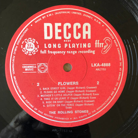 The Rolling Stones : Flowers (LP, Comp, Mono)