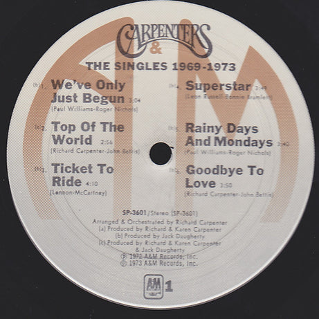 Carpenters : The Singles 1969-1973 (LP, Album, Comp, Gat)