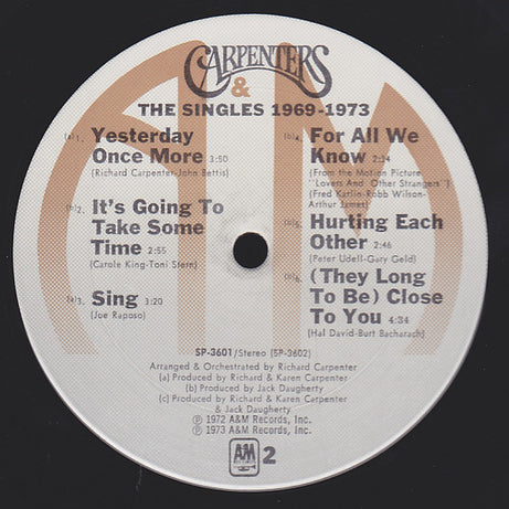 Carpenters : The Singles 1969-1973 (LP, Album, Comp, Gat)