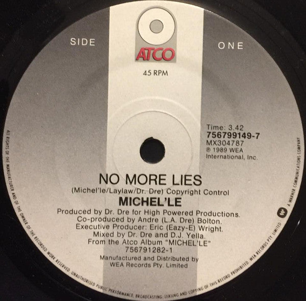 Michel'Le : No More Lies (7", Single)