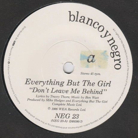 Everything But The Girl : Don't  Leave Me Behind (7", Single)