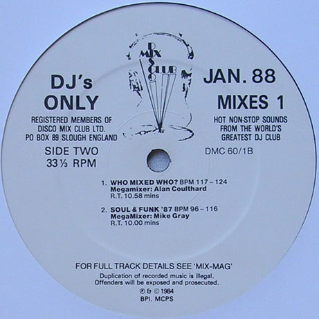 Various : January 88 Mixes 1 (12", Comp, P/Mixed, Promo)