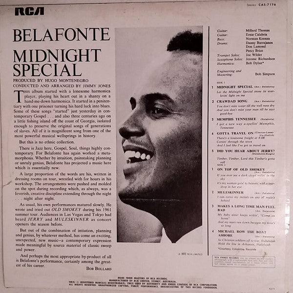 Harry Belafonte : Midnight Special (LP, Album, RE)