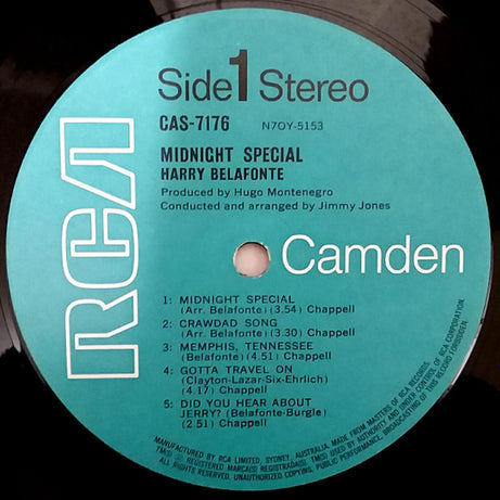 Harry Belafonte : Midnight Special (LP, Album, RE)