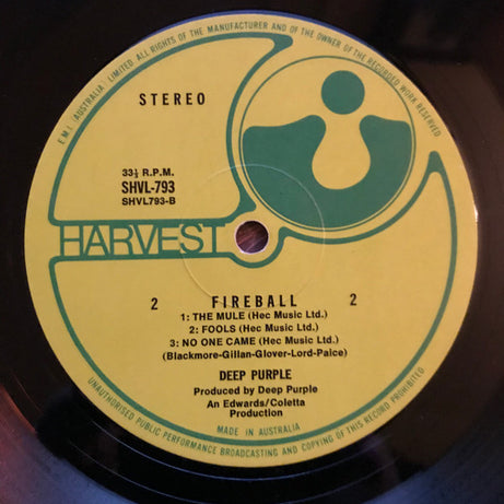 Deep Purple : Fireball (LP, Album, Gat)