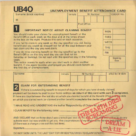 UB40 : The Earth Dies Screaming / Dream A Lie (7", Single)