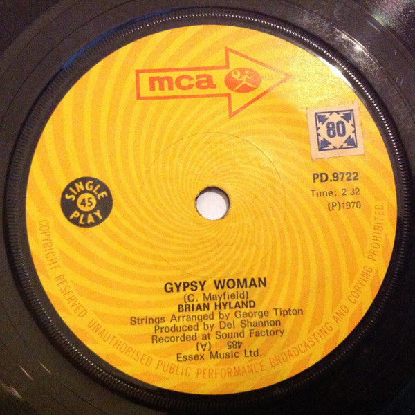 Brian Hyland : Gypsy Woman / You And Me  (7", Single)