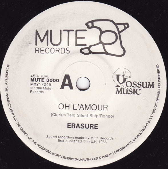 Erasure : Oh L'Amour (7", RE)