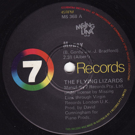 The Flying Lizards : Money (7", Single)