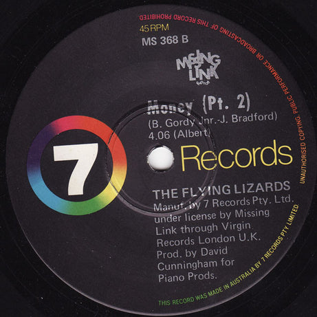 The Flying Lizards : Money (7", Single)