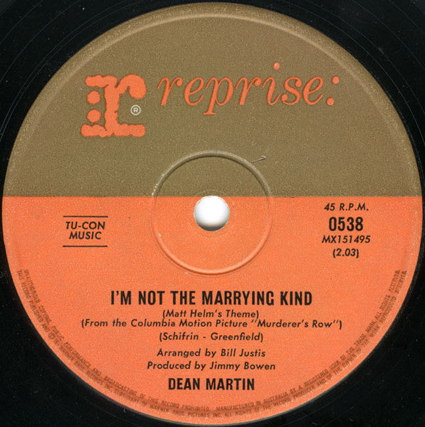 Dean Martin : (Open Up The Door) Let The Good Times In (7", Single)