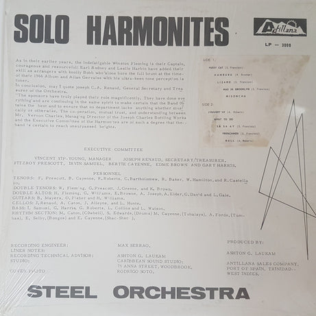 Solo Harmonites Steel Orchestra : Solo Harmonites Steel Orchestra (LP)