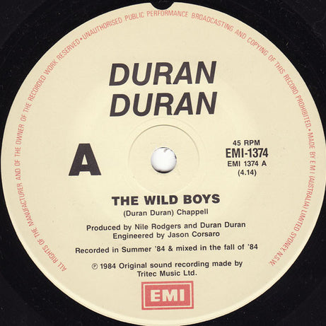 Duran Duran : The Wild Boys (7", Single)