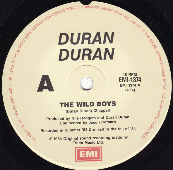Duran Duran : The Wild Boys (7", Single)