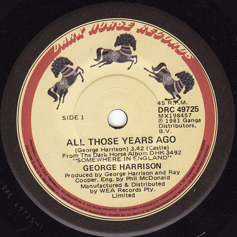 George Harrison : All Those Years Ago (7")