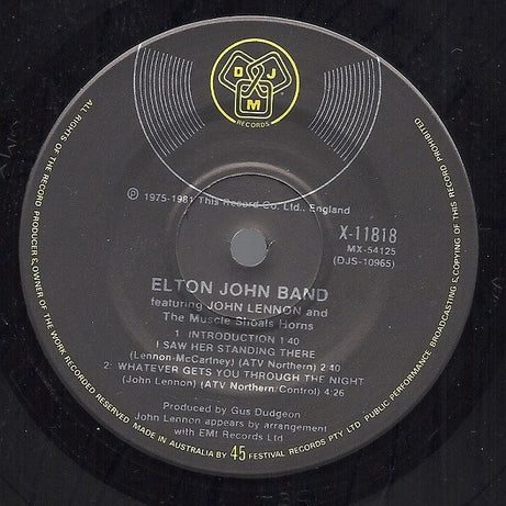 Elton John Band Featuring John Lennon And Muscle Shoals Horns : 28th November 1974... (7", EP)