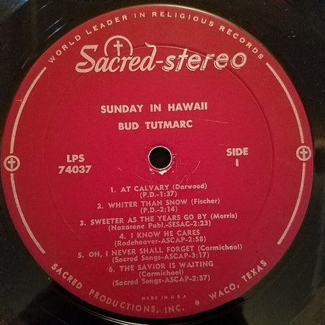 Bud Tutmarc : Sunday In Hawaii (LP)
