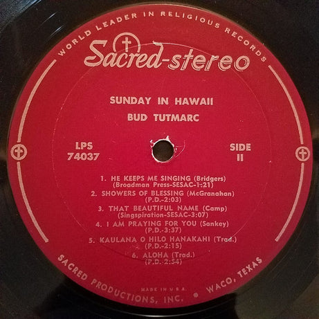 Bud Tutmarc : Sunday In Hawaii (LP)