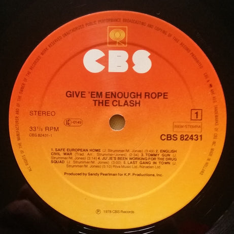 The Clash : Give 'Em Enough Rope (LP, Album)